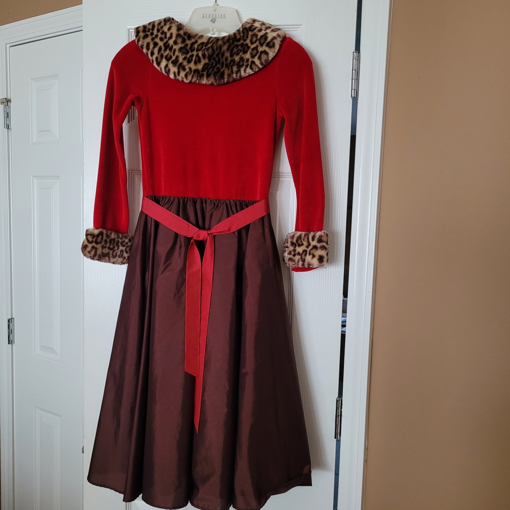 American Girl Red and Brown Formal Dress Size 10